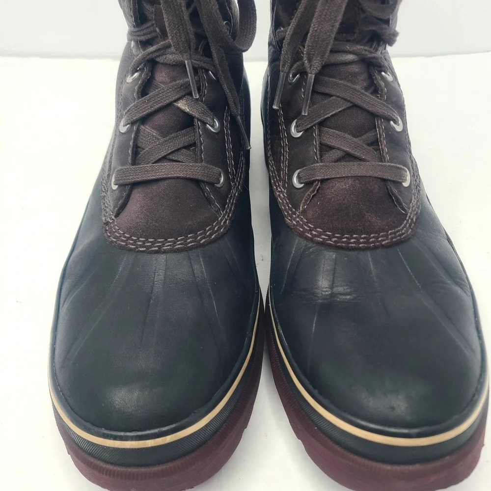 Sorel Mens Caribou Waterproof Boots Size 11.5 Brown Lace Up Winter Snow Lined